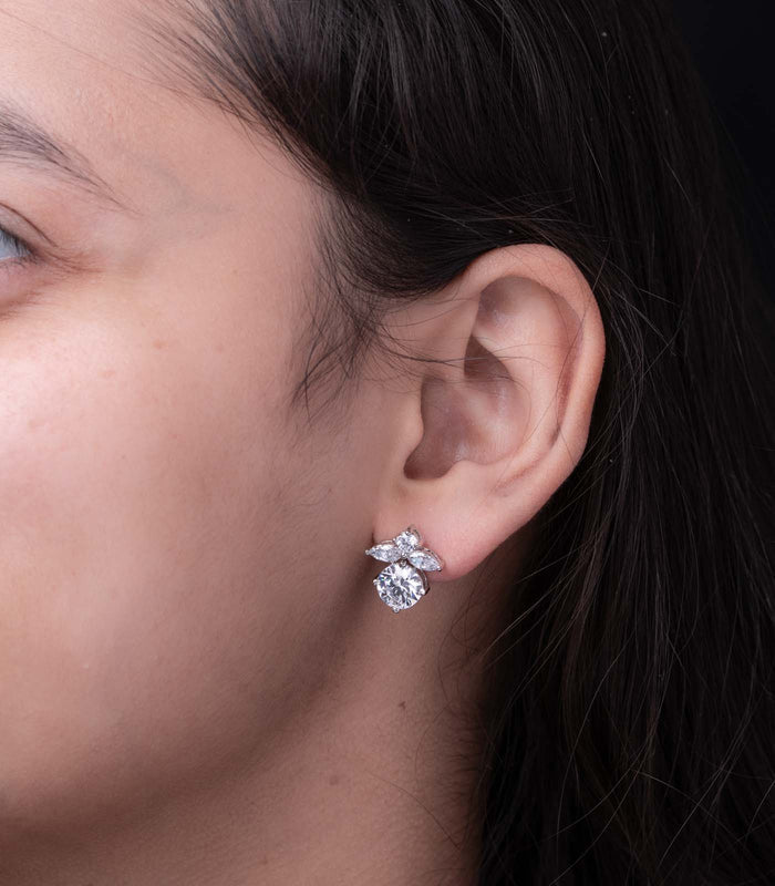 Premium Zircon Quadret Tops (Silver)