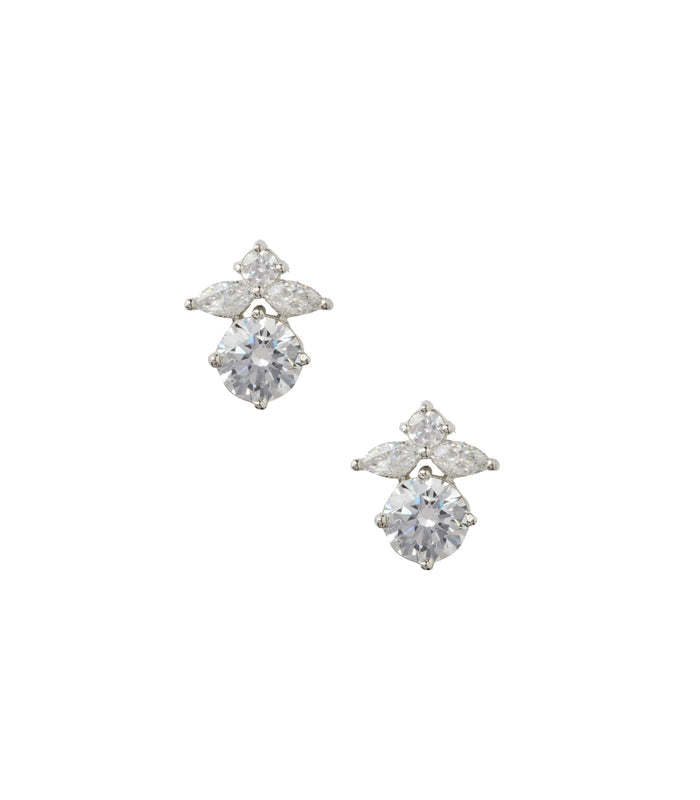 Premium Zircon Quadret Tops (Silver)