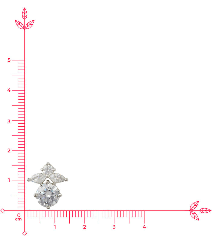 Premium Zircon Quadret Tops (Silver)