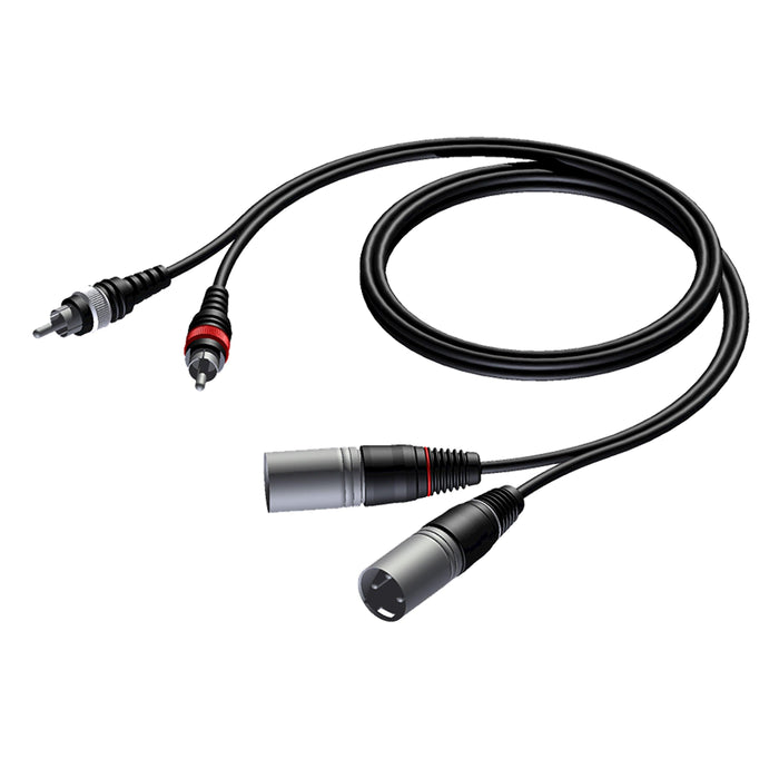 PROCAB CAB 701-1-5 Cavo audio 1,5mt 2x XLR maschio/ 2xRCA maschio - TechSoundSystem.com