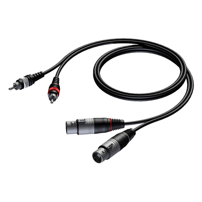 PROCAB CAB 705-1-5 Cavo audio 1,5mt 2x XLR femmina/ 2xRCA maschio - TechSoundSystem.com