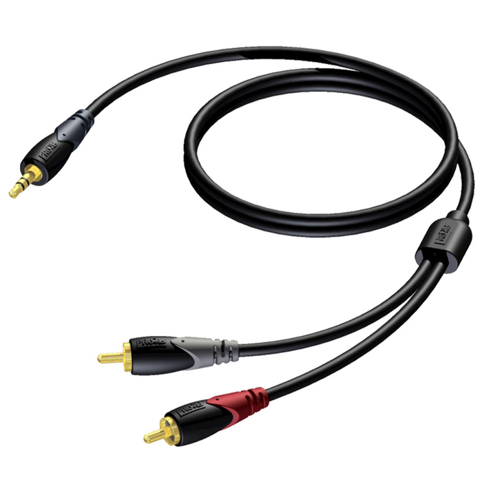 PROCAB CLA 711-5 Cavo audio 5mt JACK 3,5mm stereo/ 2x RCA - TechSoundSystem.com