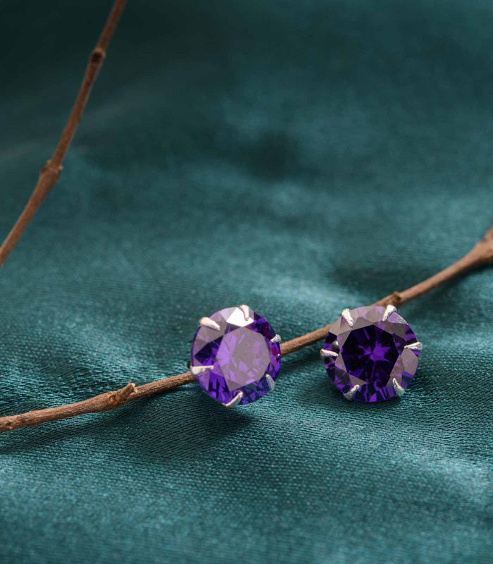 Purple Round Tops (Silver)