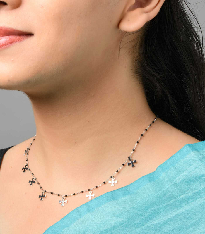 Quadra Floral Mangalsutra (Silver)