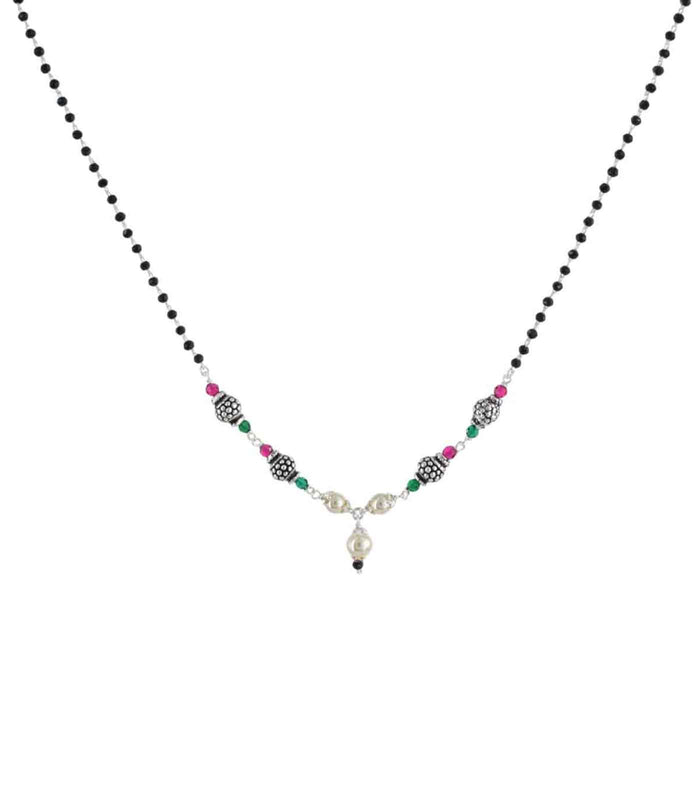 Quadra Orb Pearl Mangalsutra (silver)