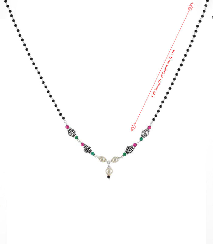 Quadra Orb Pearl Mangalsutra (silver)