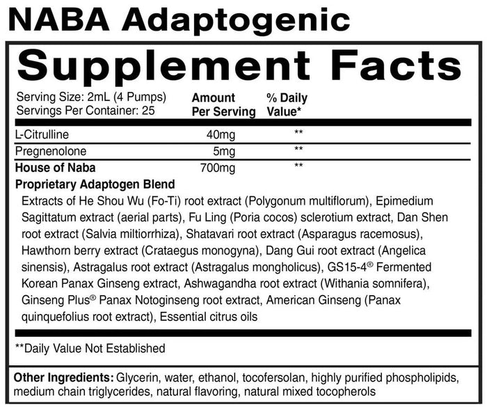 Quicksilver Scientific Adaptogenic Black Label Ingredients