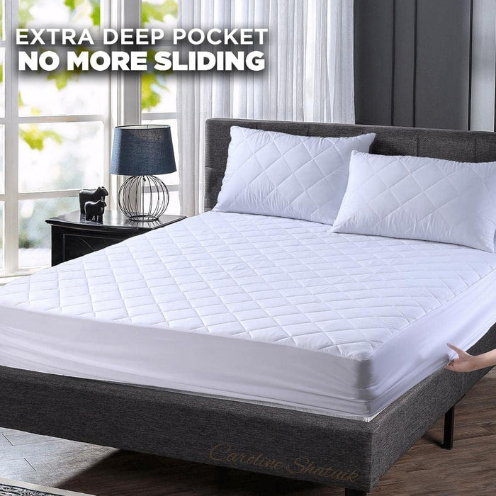 Quilted Mattress Protector 137x190 cm Deep up to 40cm Breathable, Hypoallergenic