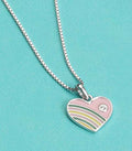 Rainbow Heart Necklace (Silver)