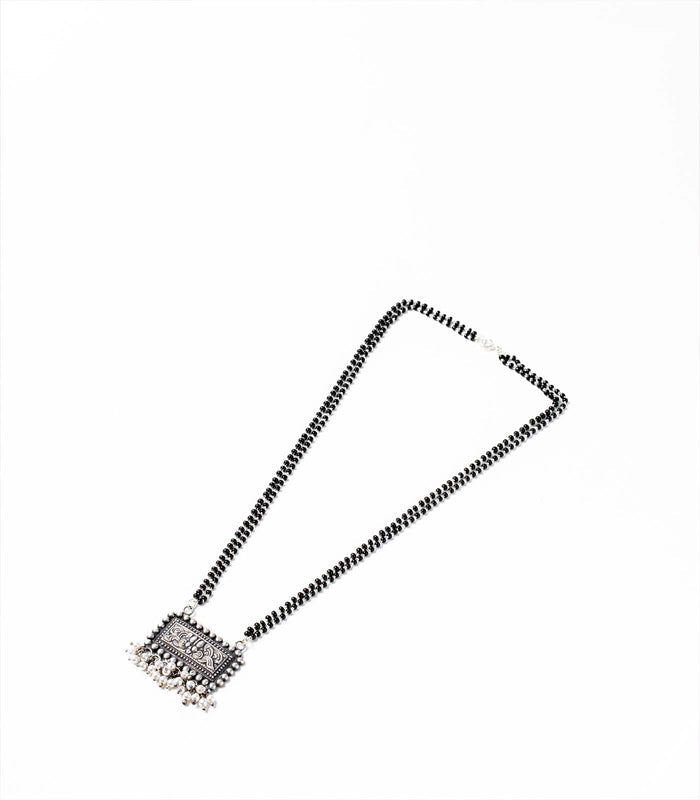 Rectangular Designer Antique Mangalsutra (Silver)