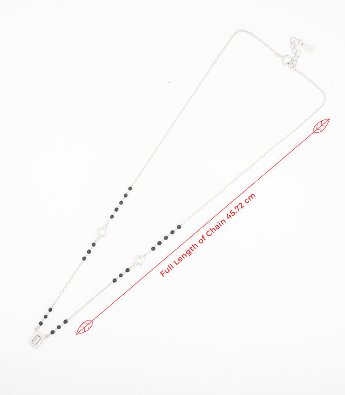 Rectangular Stone Mangalsutra Set (Silver)
