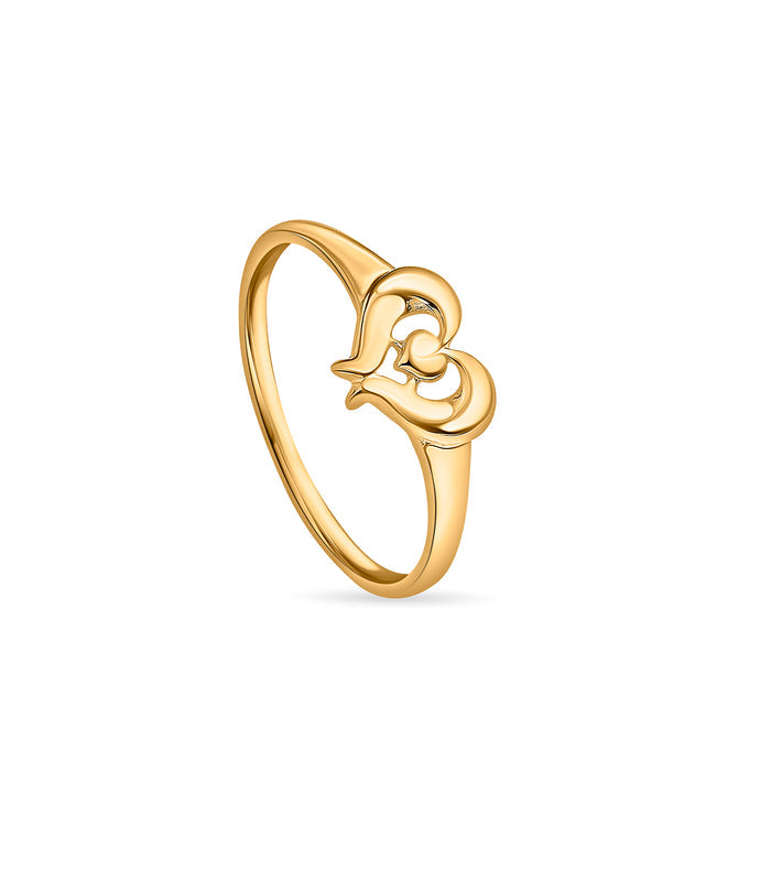 Romantic Heart Gold Finger Ring