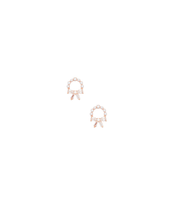 Rose Gold Bow Earrings (Silver)