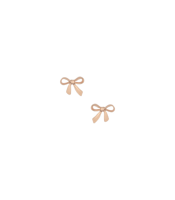Rose Gold Bow Earrings (Silver)