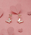 Rose Gold Butterflies Earrings (Silver)