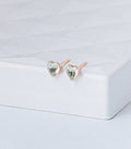 Rose Gold Colored Green Crystal Tops (Silver)