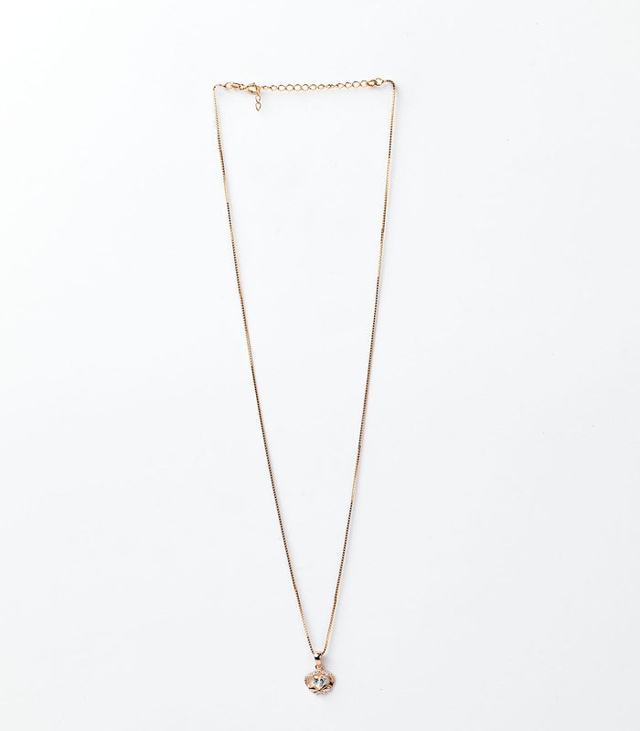 Rose Gold Crystal Core Necklace (Silver)