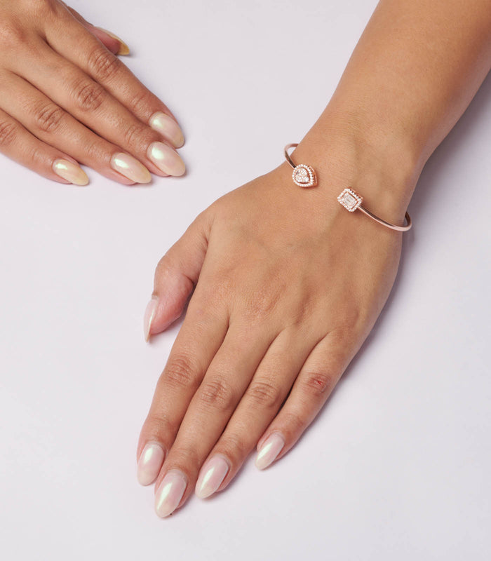 Rose Gold Elegant Stones Bracelet (Silver)