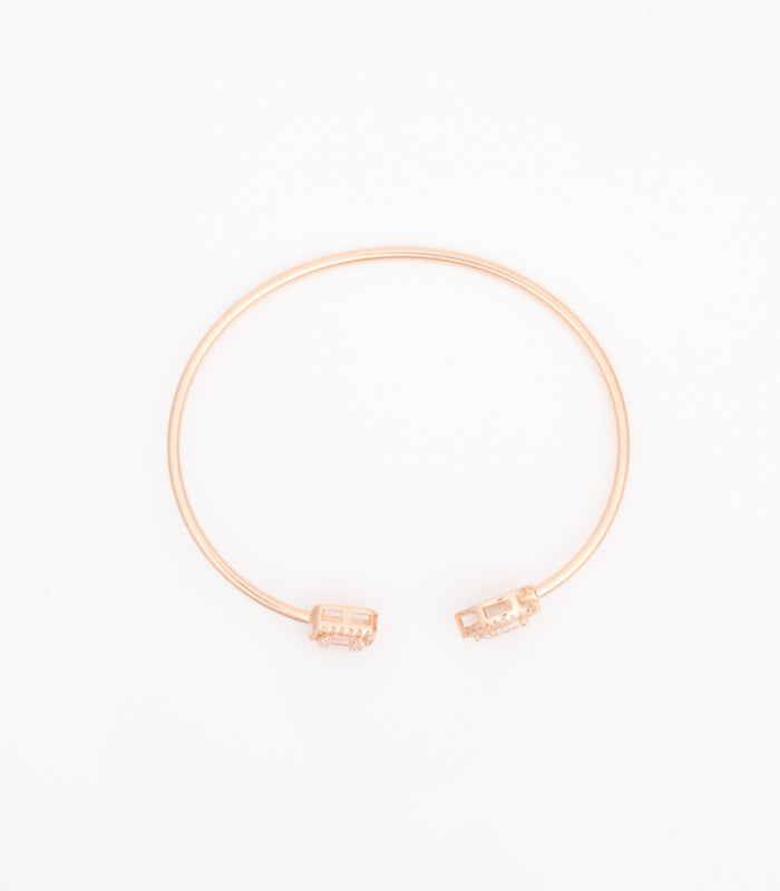 Rose Gold Elegant Stones Bracelet (Silver)