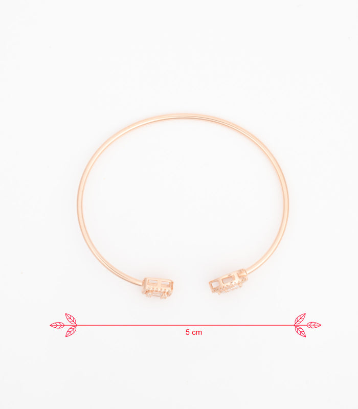 Rose Gold Elegant Stones Bracelet (Silver)