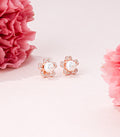Rose Gold Floral Pearl Tops (Silver)