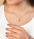 Rose Gold Flower Necklace (Silver)