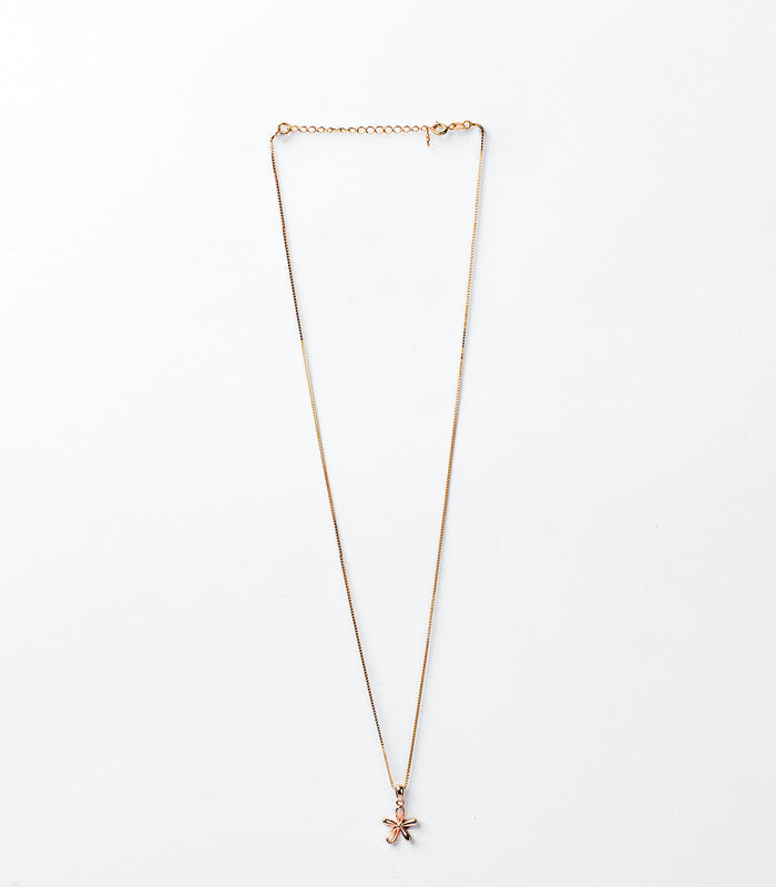 Rose Gold Flower Necklace (Silver)