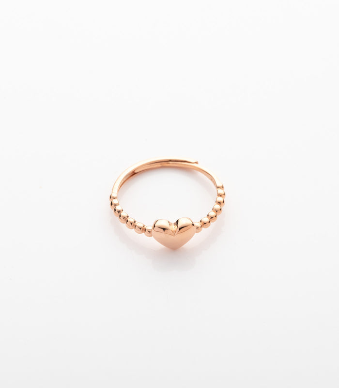 Rose Gold Heart Finger Ring (Silver)
