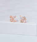 Rose Gold Pearl Flower Tops (Silver)