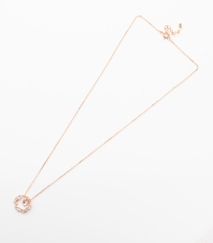 Rose Gold Polish Dangling Pendant Necklace (Silver)