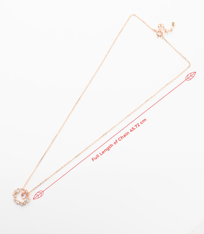 Rose Gold Polish Dangling Pendant Necklace (Silver)