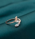 Rosy Fishtail Adjustable Finger Ring (Silver)