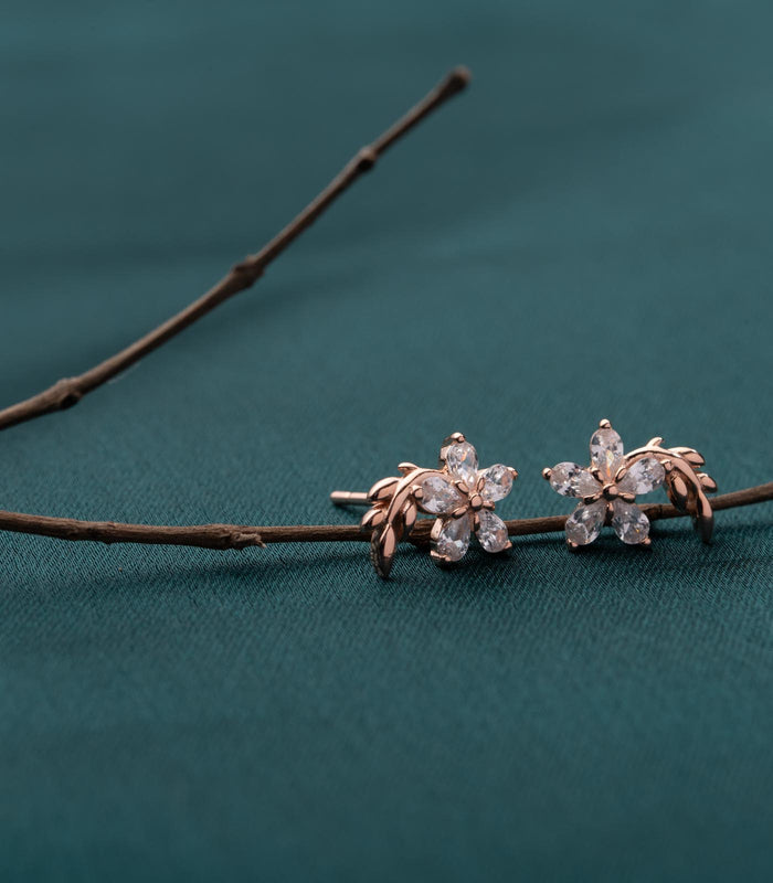 Rosy Flower Tops (Silver)