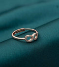 Rosy Infinity Adjustable Finger Ring (Silver)