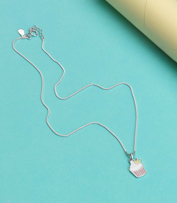 Royal Cupcake Necklace (Silver)