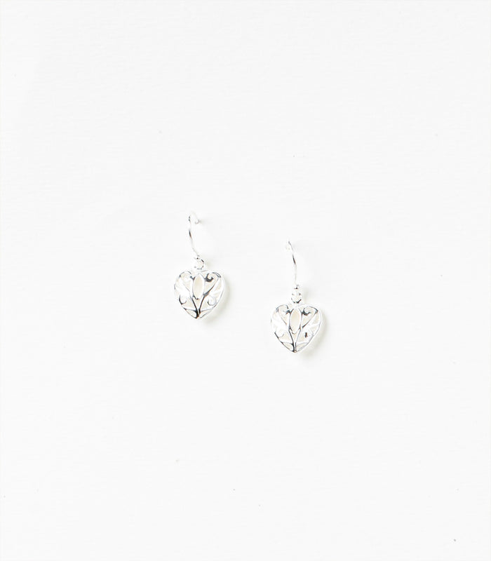 Royal Heart Earrings (Silver)