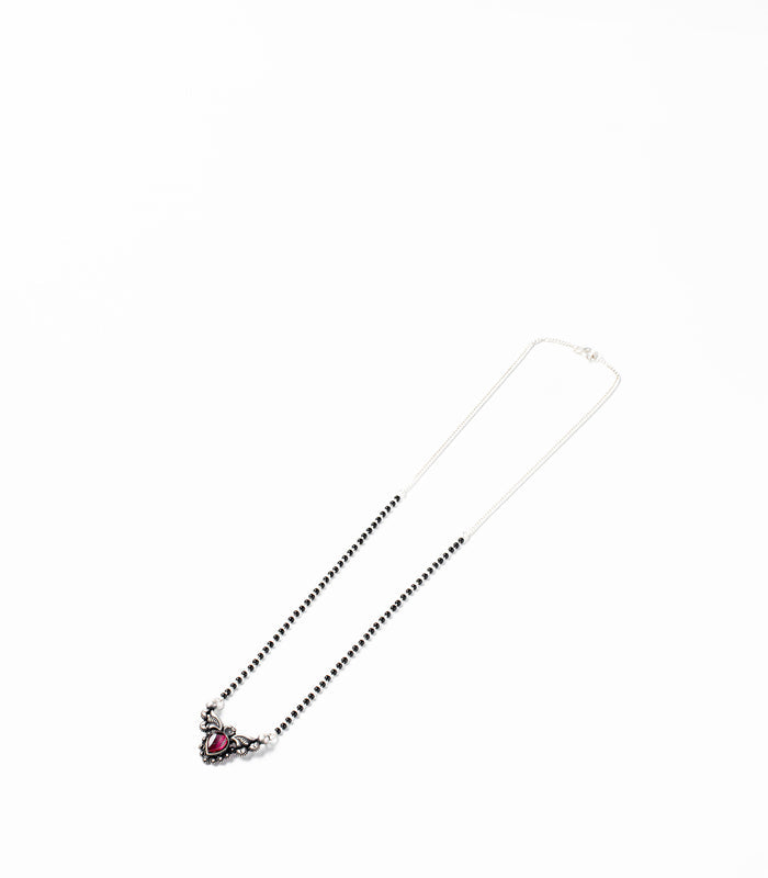 Royal Stone Drop Shaped Antique Mangalsutra (Silver)