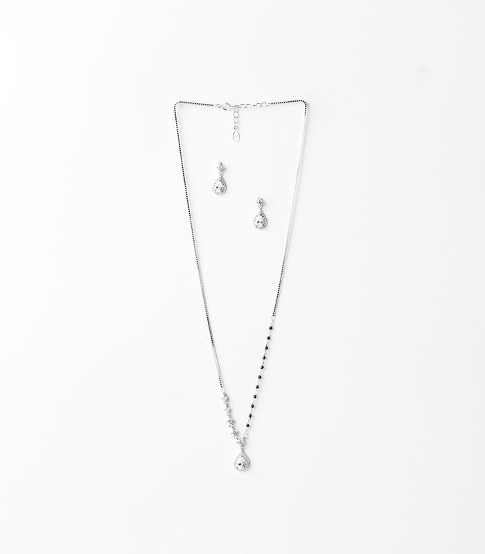 Shining Drop Mangalsutra Set (Silver)