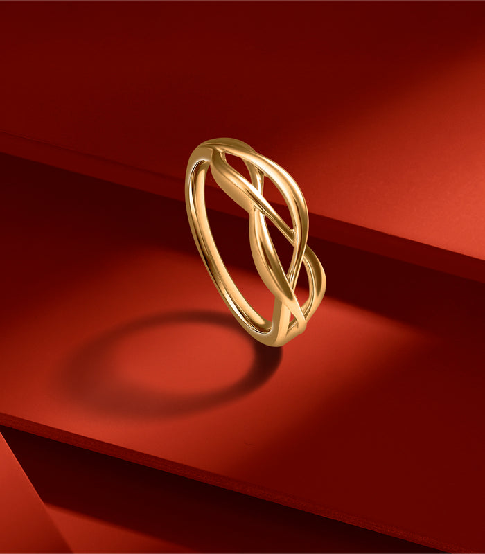 Shining Mesh Gold Finger Ring