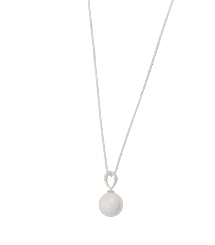 Shining Single Pearl Necklace (Silver)