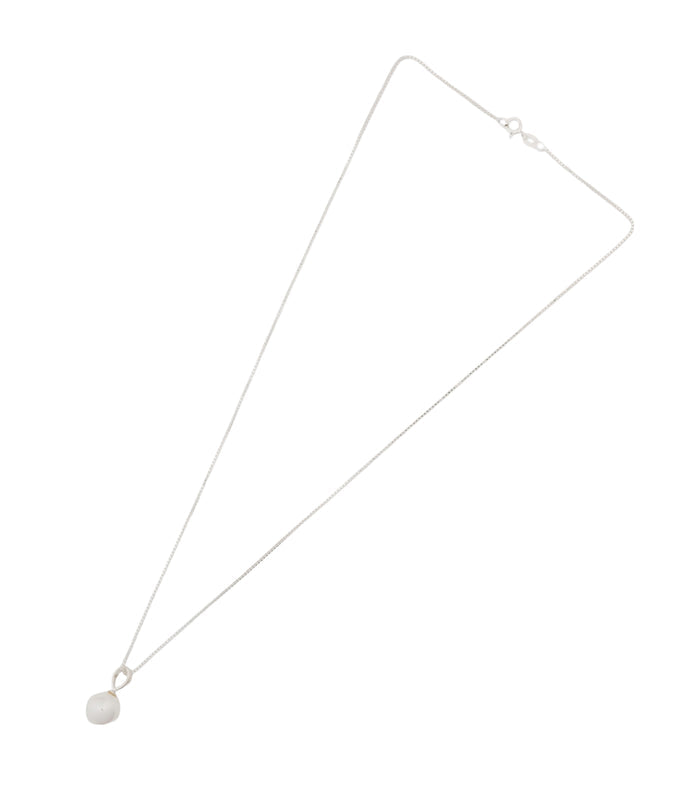 Shining Single Pearl Necklace (Silver)
