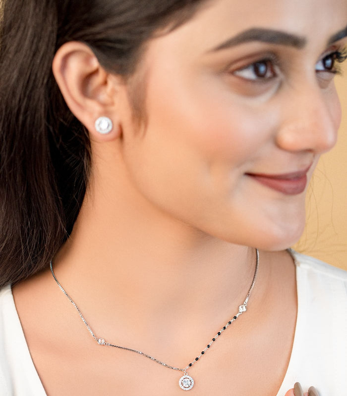 Shining Star Mangalsutra Set (Silver)