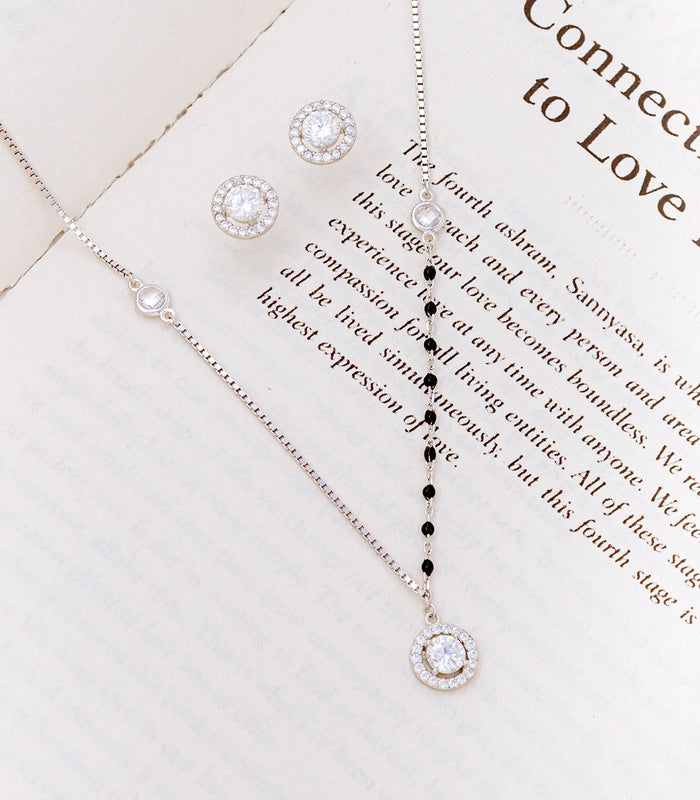 Shining Star Mangalsutra Set (Silver)