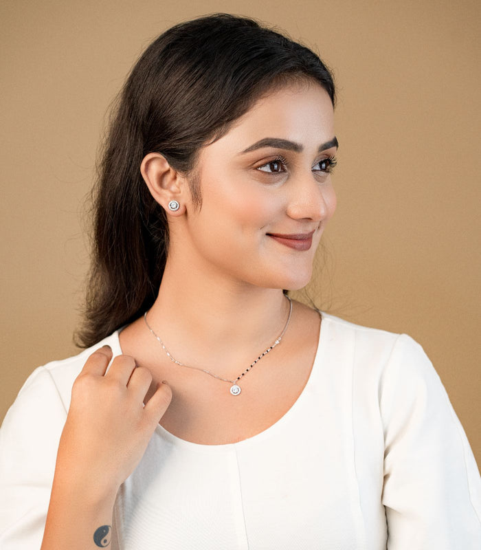 Shining Star Mangalsutra Set (Silver)