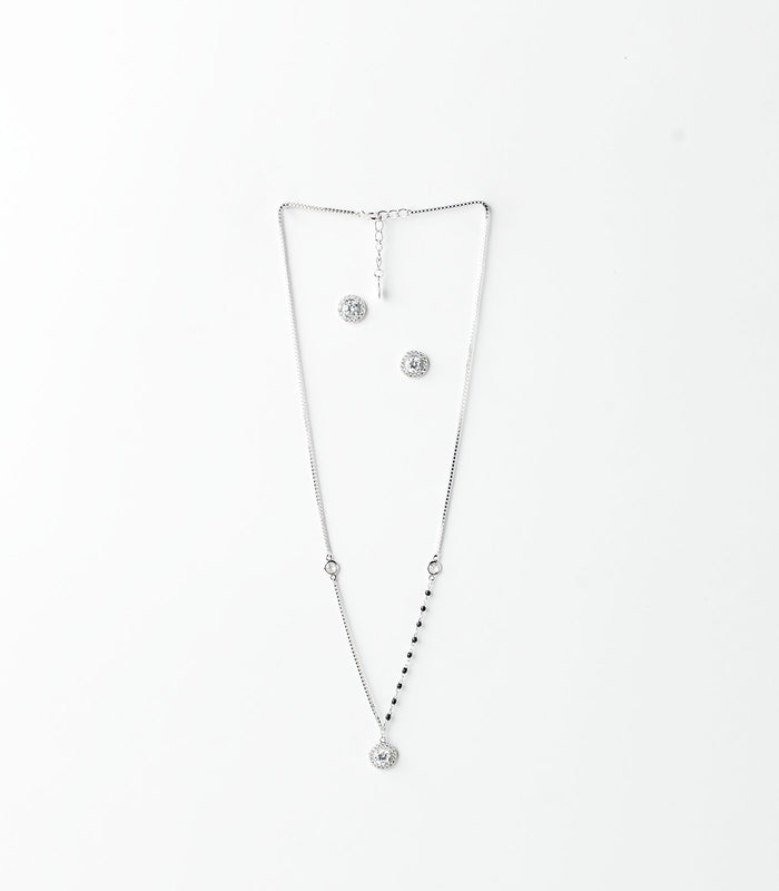 Shining Star Mangalsutra Set (Silver)