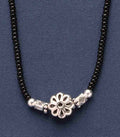 Shiny Floral Antique Mangalsutra (Silver)