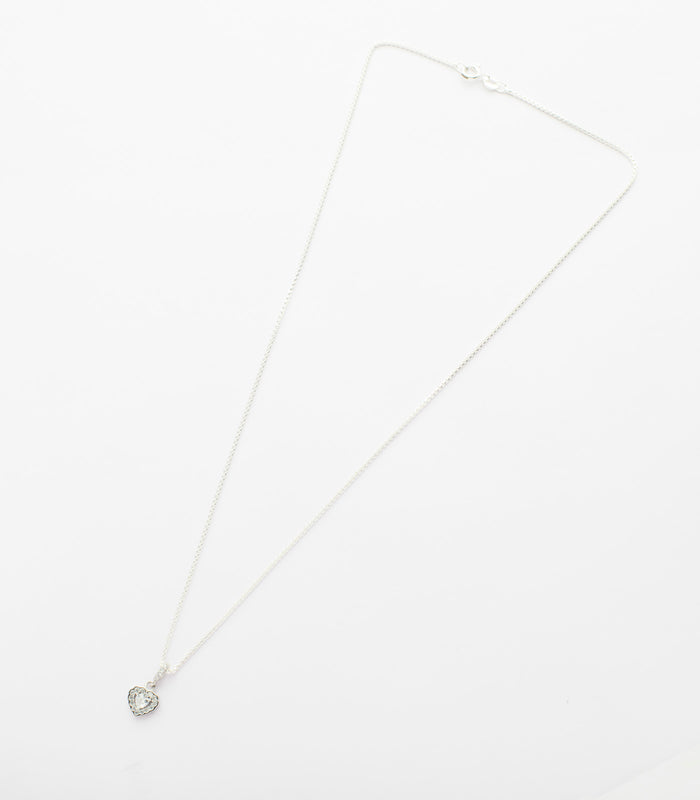 Shiny Silver Hearts Pendant Set (Silver)