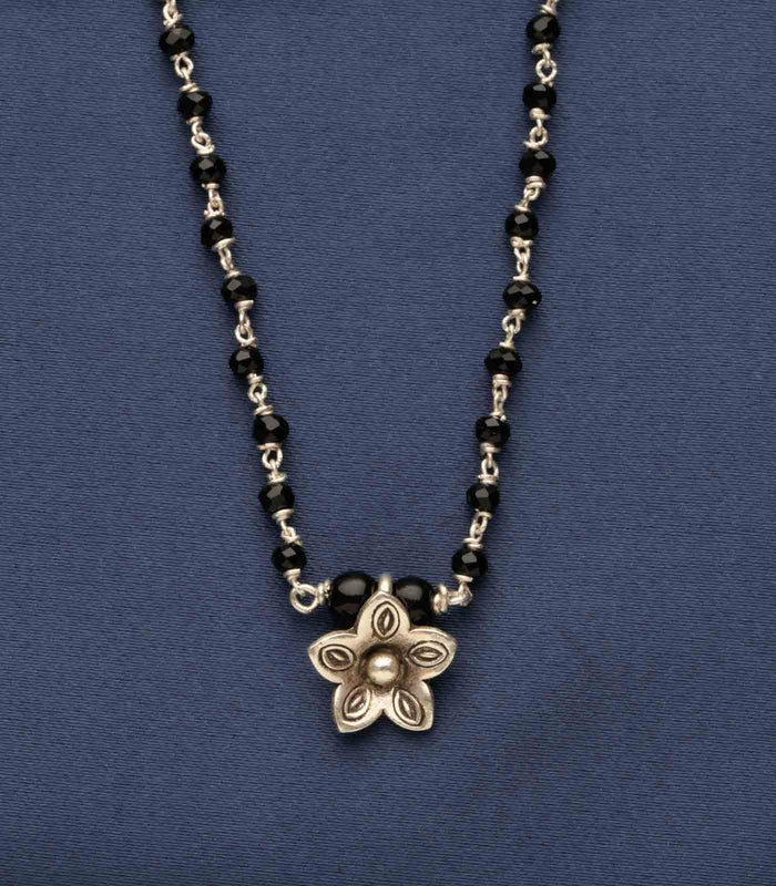 Silver Blooming Flower Mangalsutra