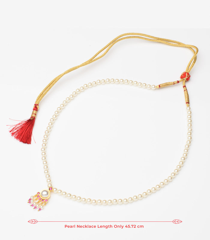 Silver Moti Necklace SET