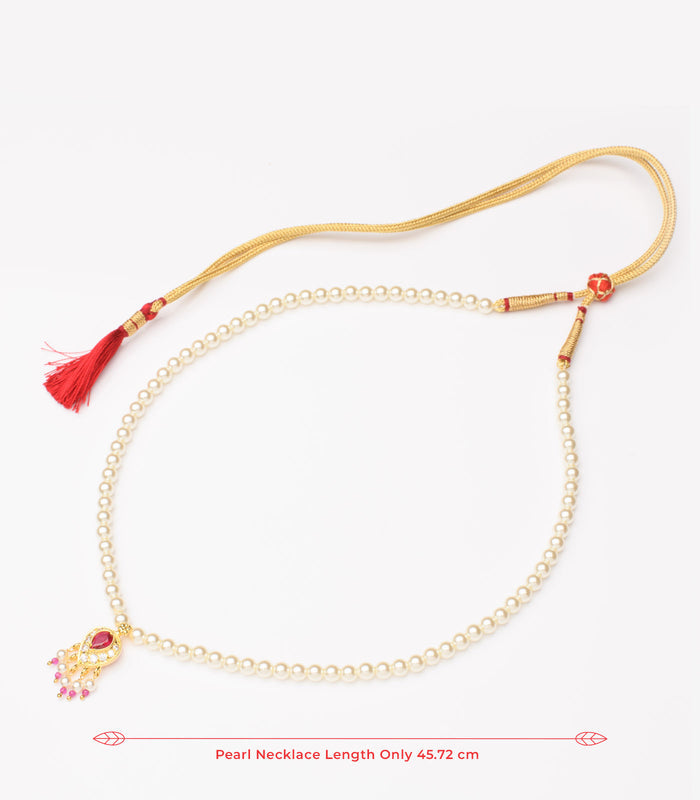 Silver Moti Necklace SET